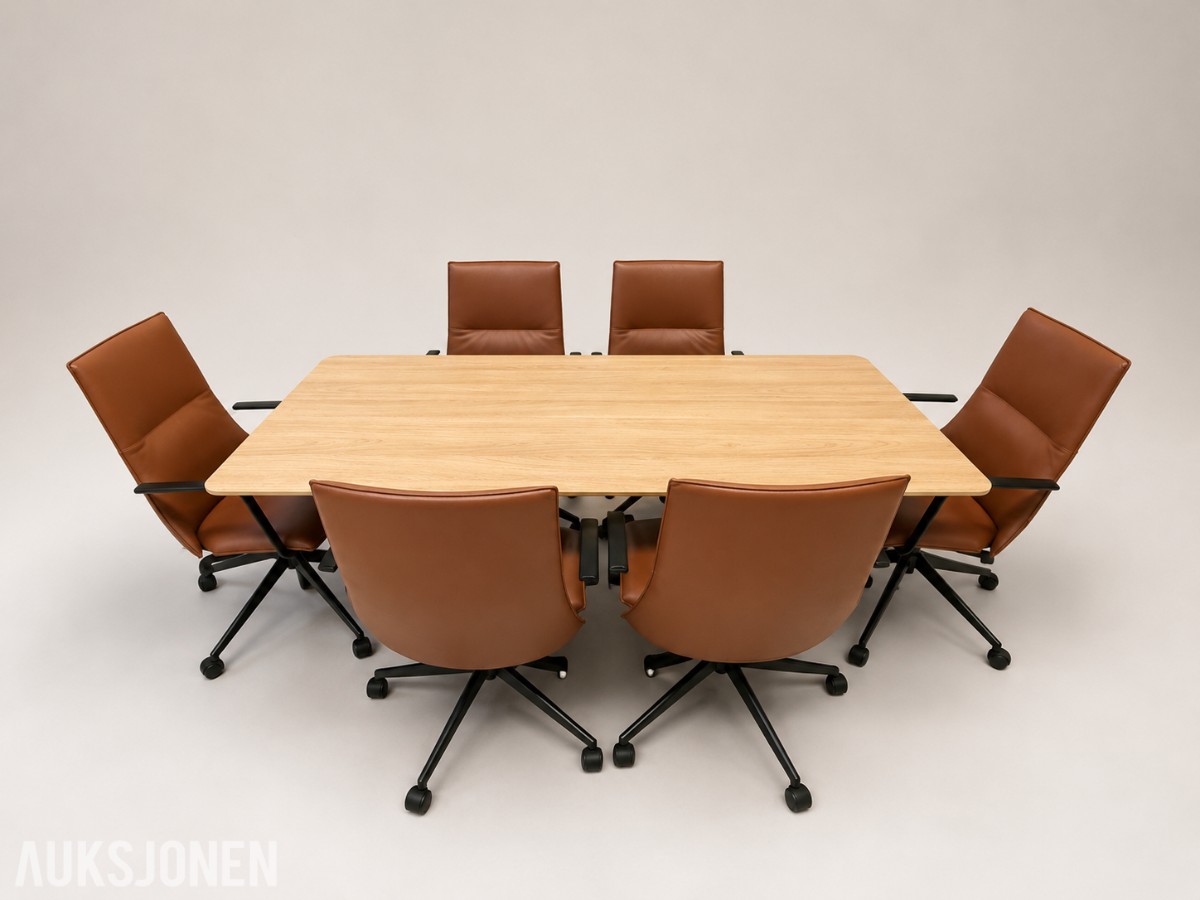 6 Stk Form Form konferansestoler med møtebord