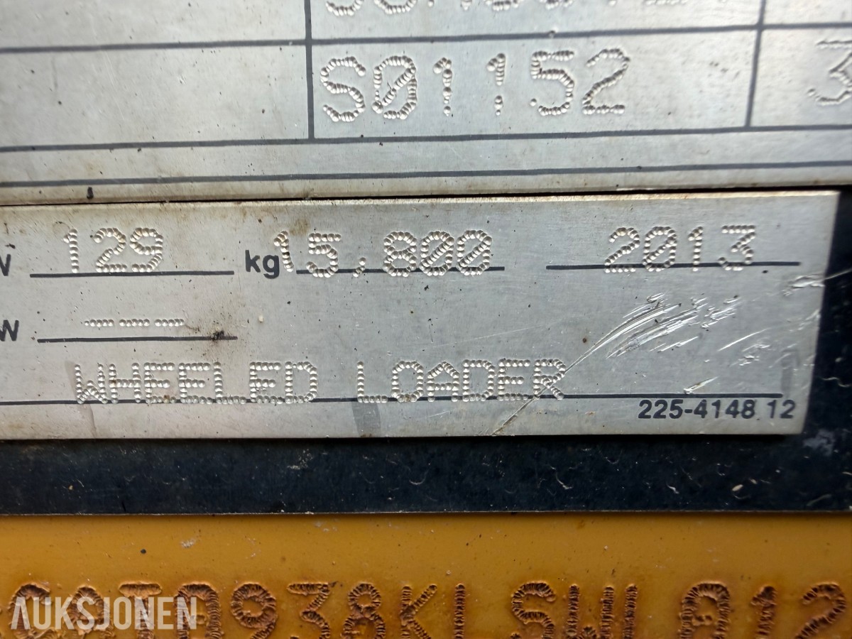 2013 Cat 938K Hjullaster. nylig sertifisert. Vekt i skuffe