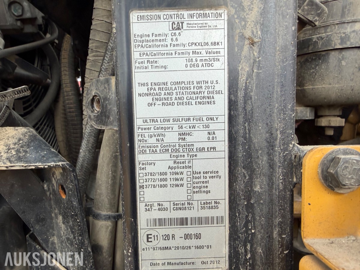 2013 Cat 938K Hjullaster. nylig sertifisert. Vekt i skuffe