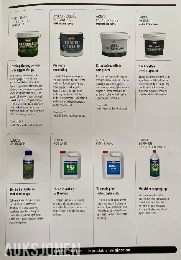 Utendørsmaling ca 62kg/50L - velg farge selv!
