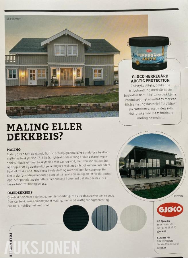 Utendørsmaling ca 62kg/50L - velg farge selv!