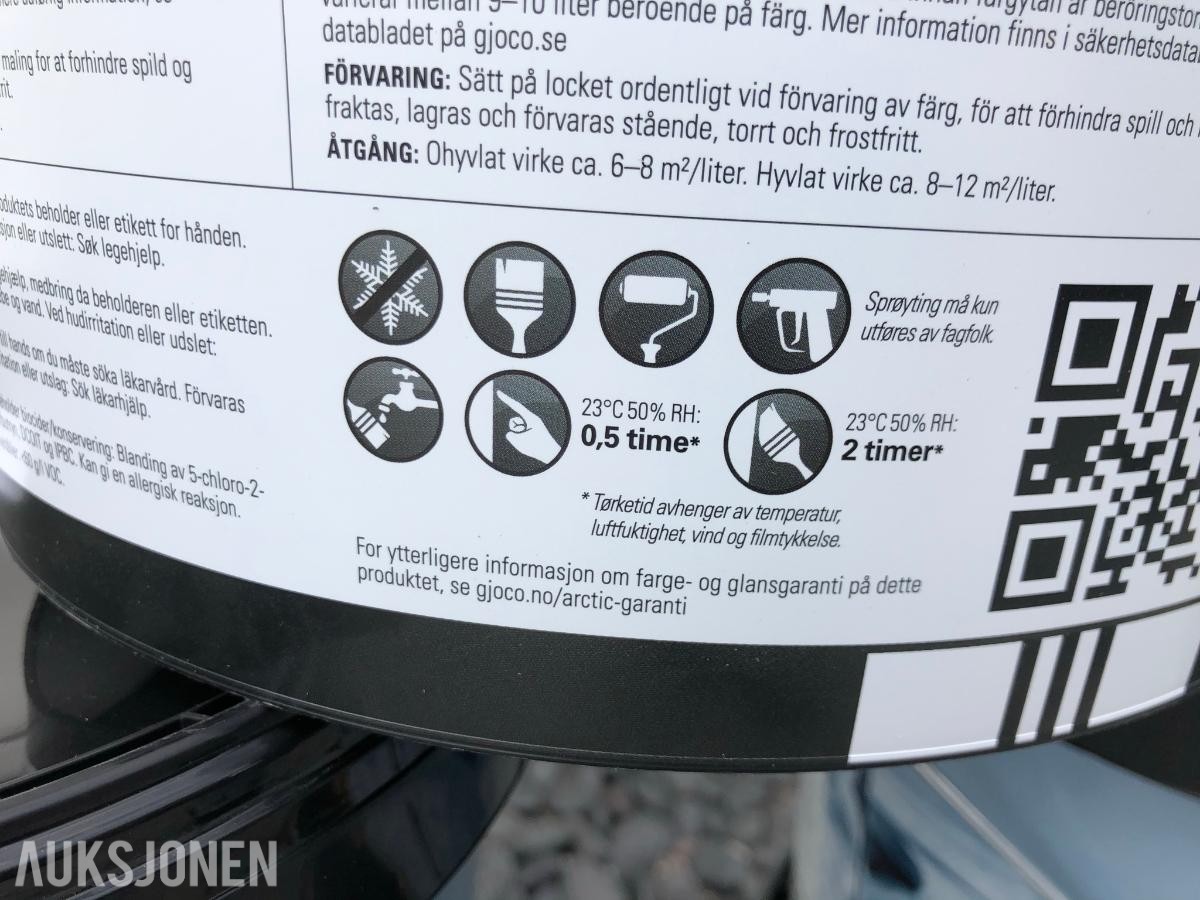 Utendørsmaling 16 år! 125kg/100 liter - velg farge selv!