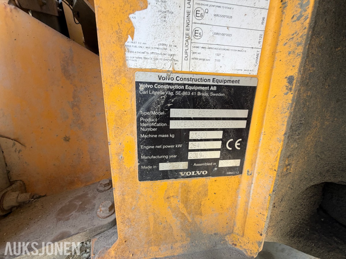 Volvo A30G 6x6 dumper - 7893 Timer