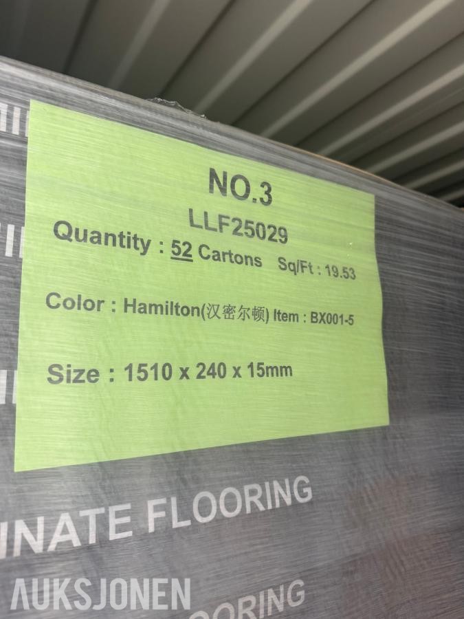 94,35 m2 HEL PALL MED 15mm høykvalitets PREMIUM LAMINATGULV SELGES