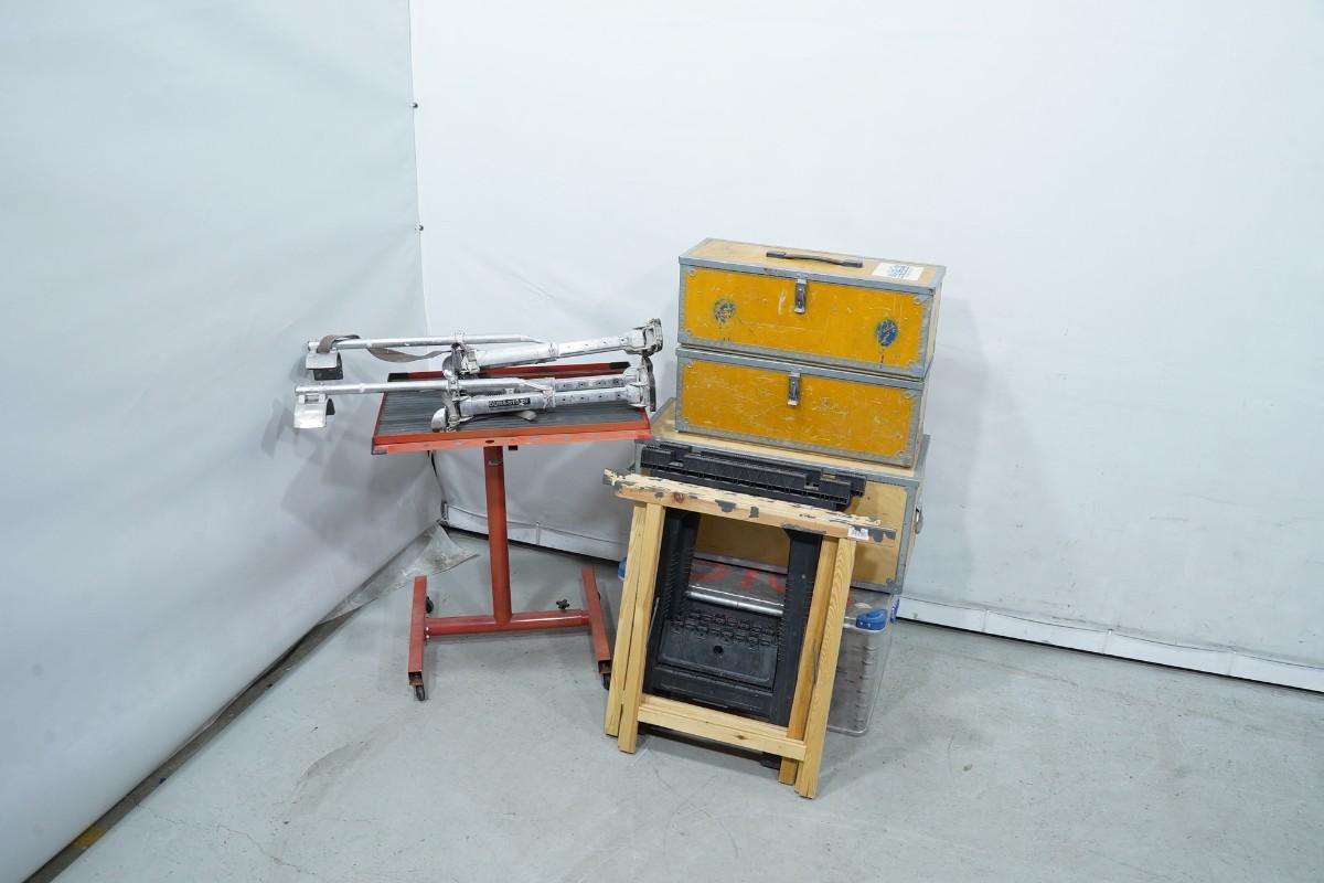 Dura-stilts, arbeidsbord, verktøykasser, håndverktøy