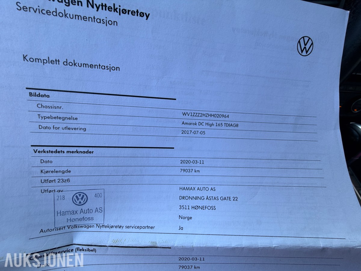 2017 Volkswagen AMAROK 3.0-224 D 4MOTION / Servicehistorikk / H.feste +++