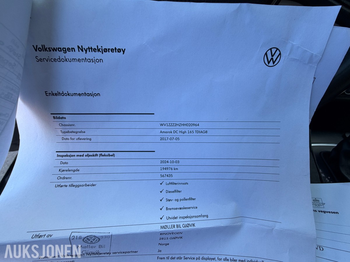 2017 Volkswagen AMAROK 3.0-224 D 4MOTION / Servicehistorikk / H.feste +++