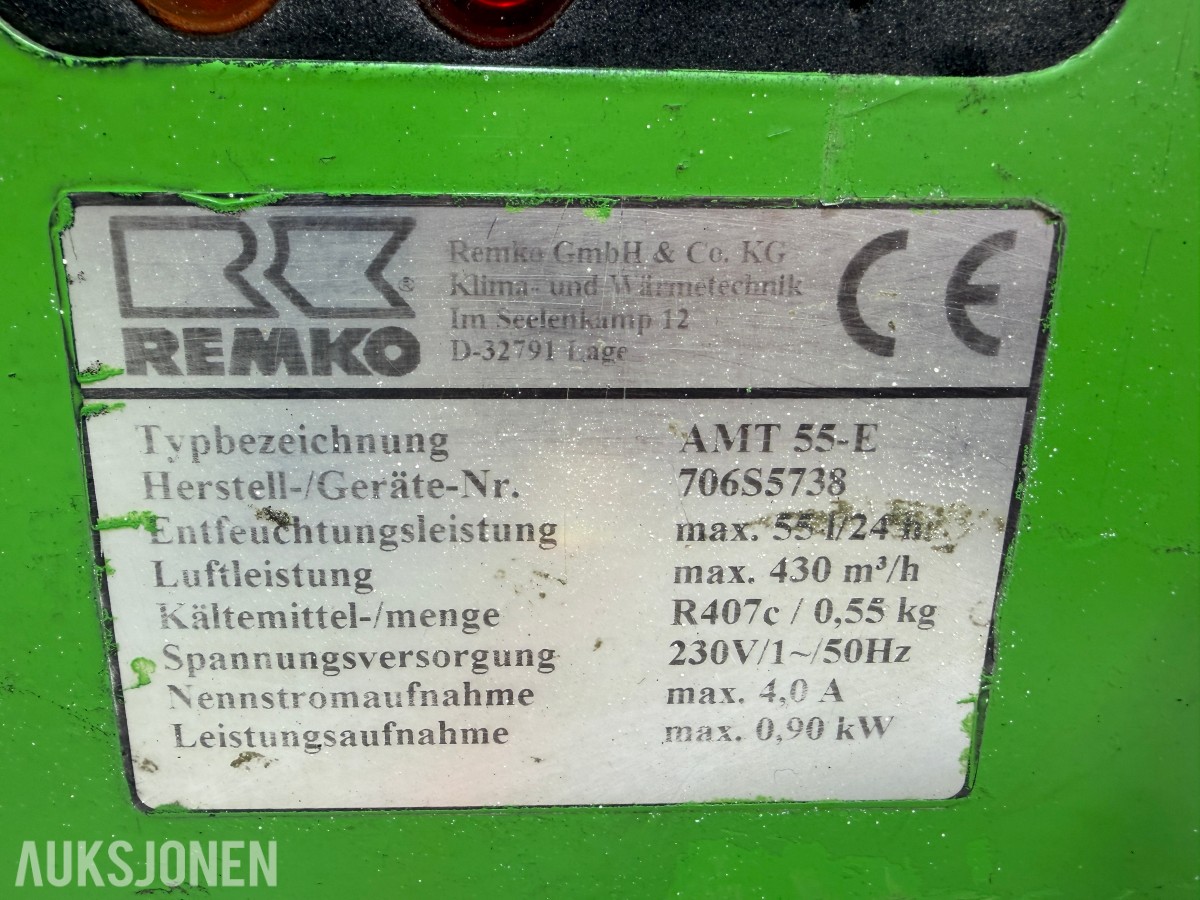 2 stk. Remko AMT 55-E avfuktere
