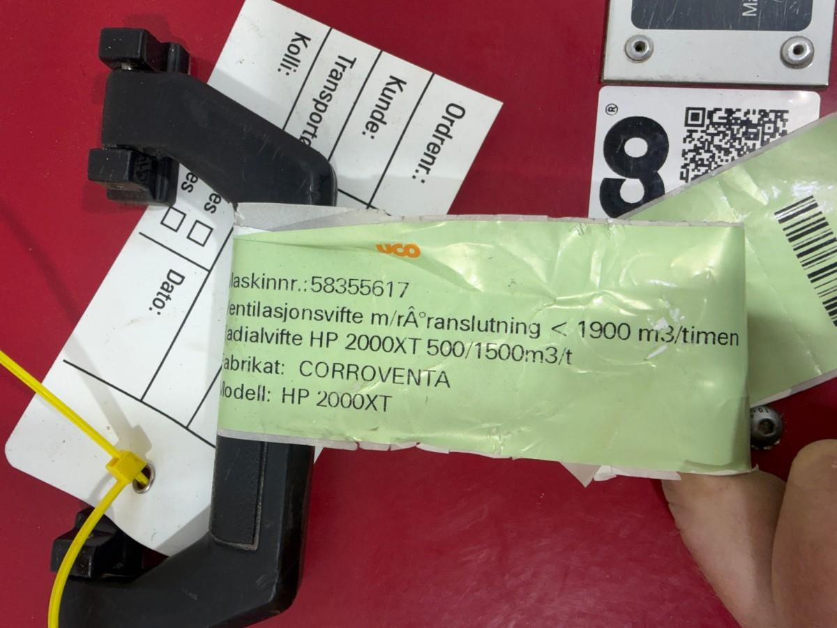 2 stk. Corroventa HP 2000 XT radialvifter