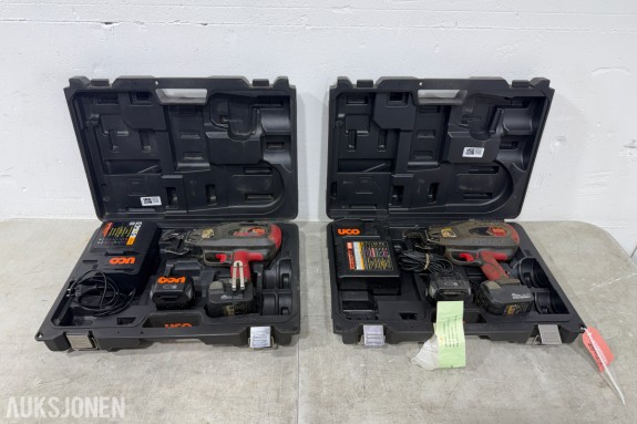 2 stk. MAX jernbindemaskiner – RB398 og RB517 – med batterier og ladere