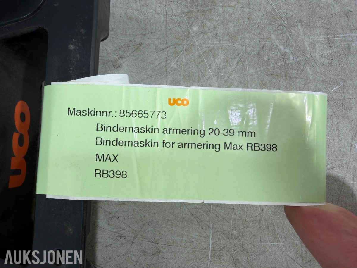 2 stk. MAX RB398 jernbindemaskiner 