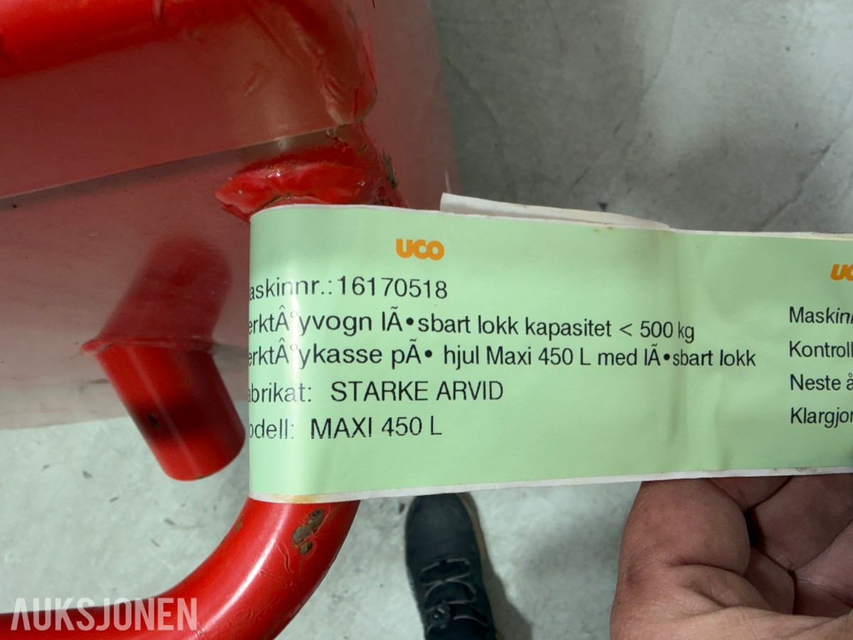 Starke Arvid 36100 – låsbar verktøykasse med hjul, 115 kg