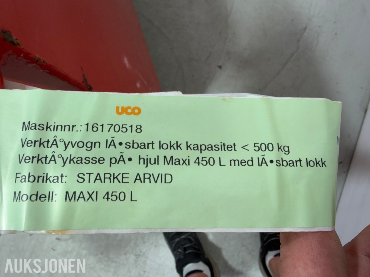 Starke Arvid 36100 – låsbar verktøykasse med hjul, 115 kg