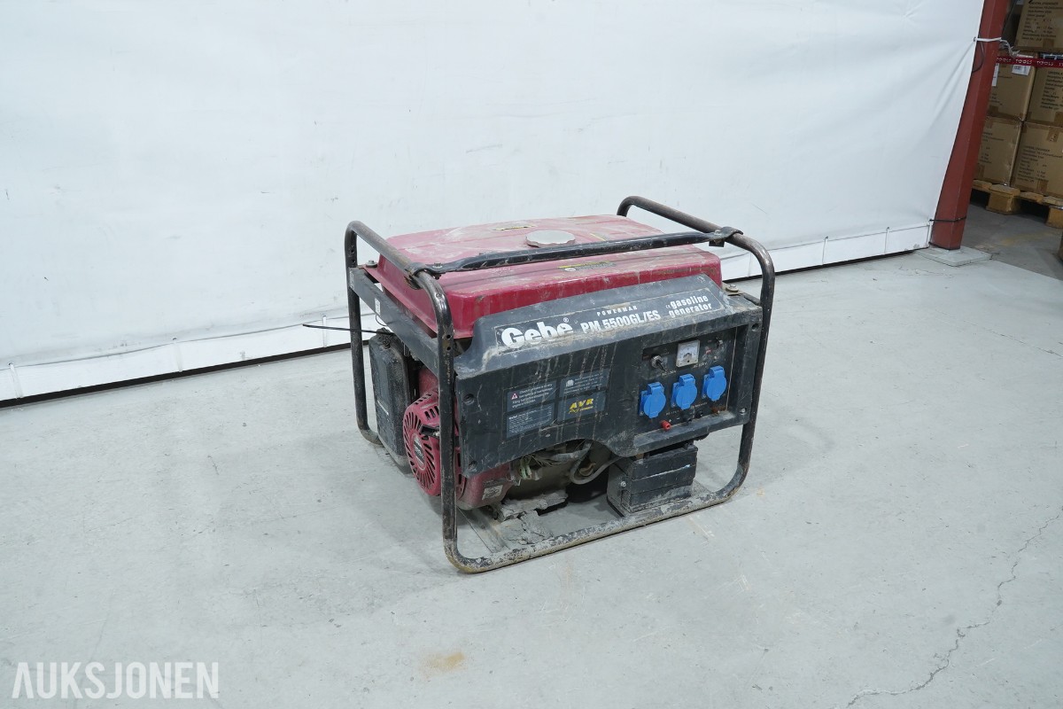 Gebe Powerman PM 5500GL/ES bensindrevet strømaggregat 5,5 kW