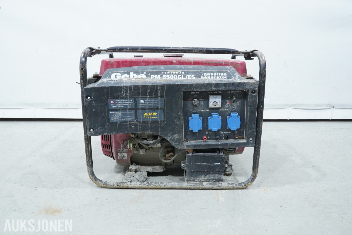 Gebe Powerman PM 5500GL/ES bensindrevet strømaggregat 5,5 kW