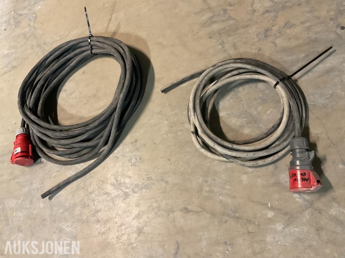 2 STK 32A SKJØTEKABLER GUMMIKABEL 400V