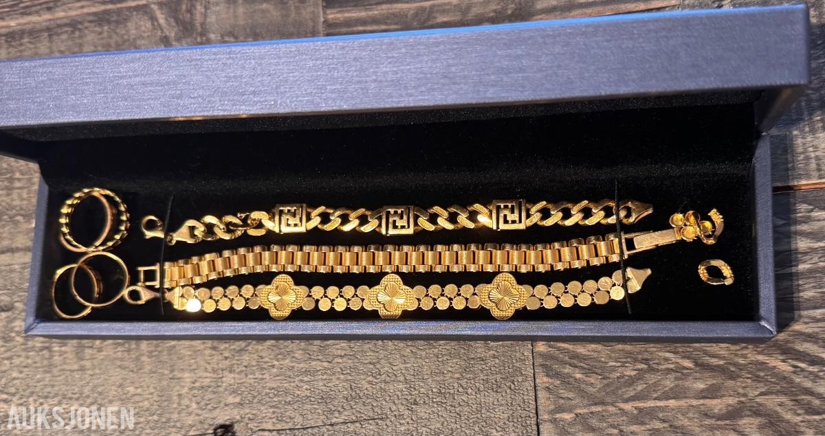 21 karat Armebånder og Ringer