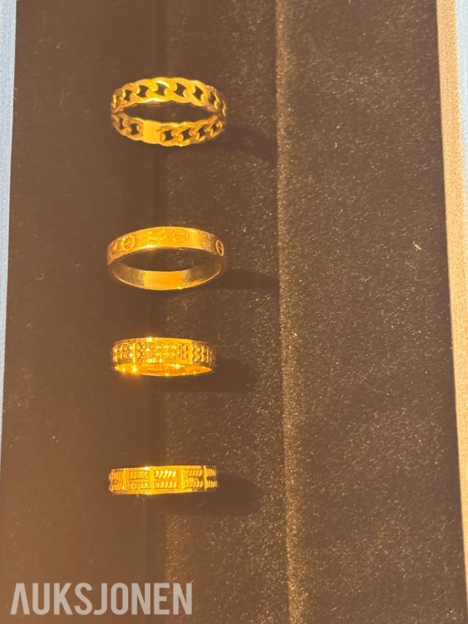 21 karat Armebånder og Ringer