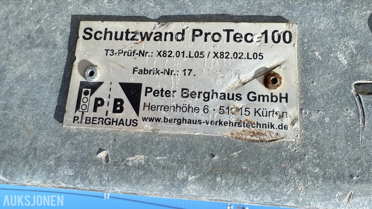 21 stk Peter Berghaus ProTec 100 – Mobile sikkerhetsbarrierer / trafikksikringsbarrierer