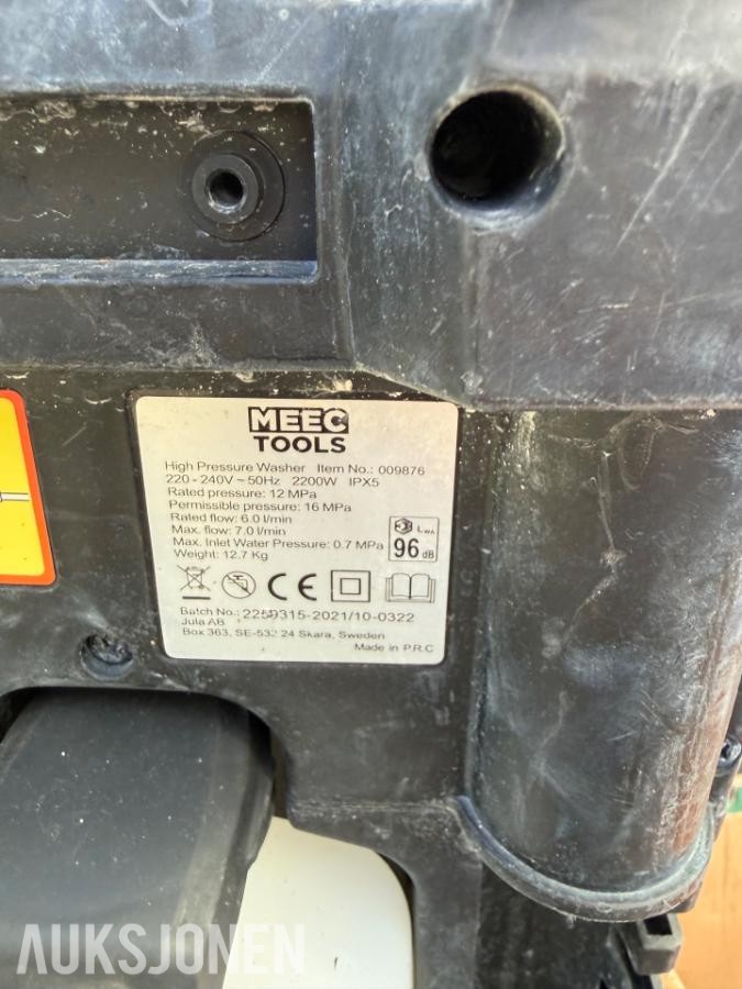 Meec Tools  høytrykksspyler 2200W – 160 bar