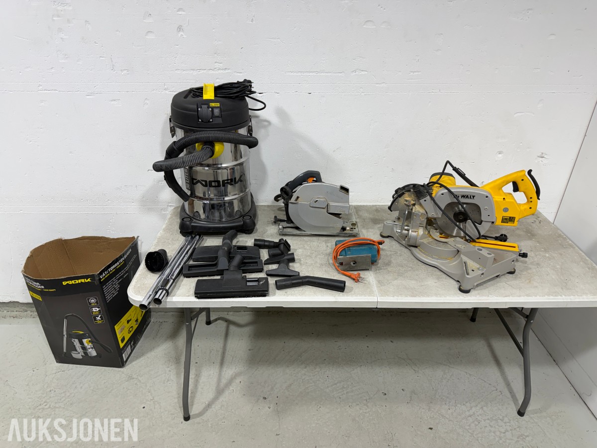 Parti med elektriske verktøy – DeWalt, ELU, WORK og Black & Decker