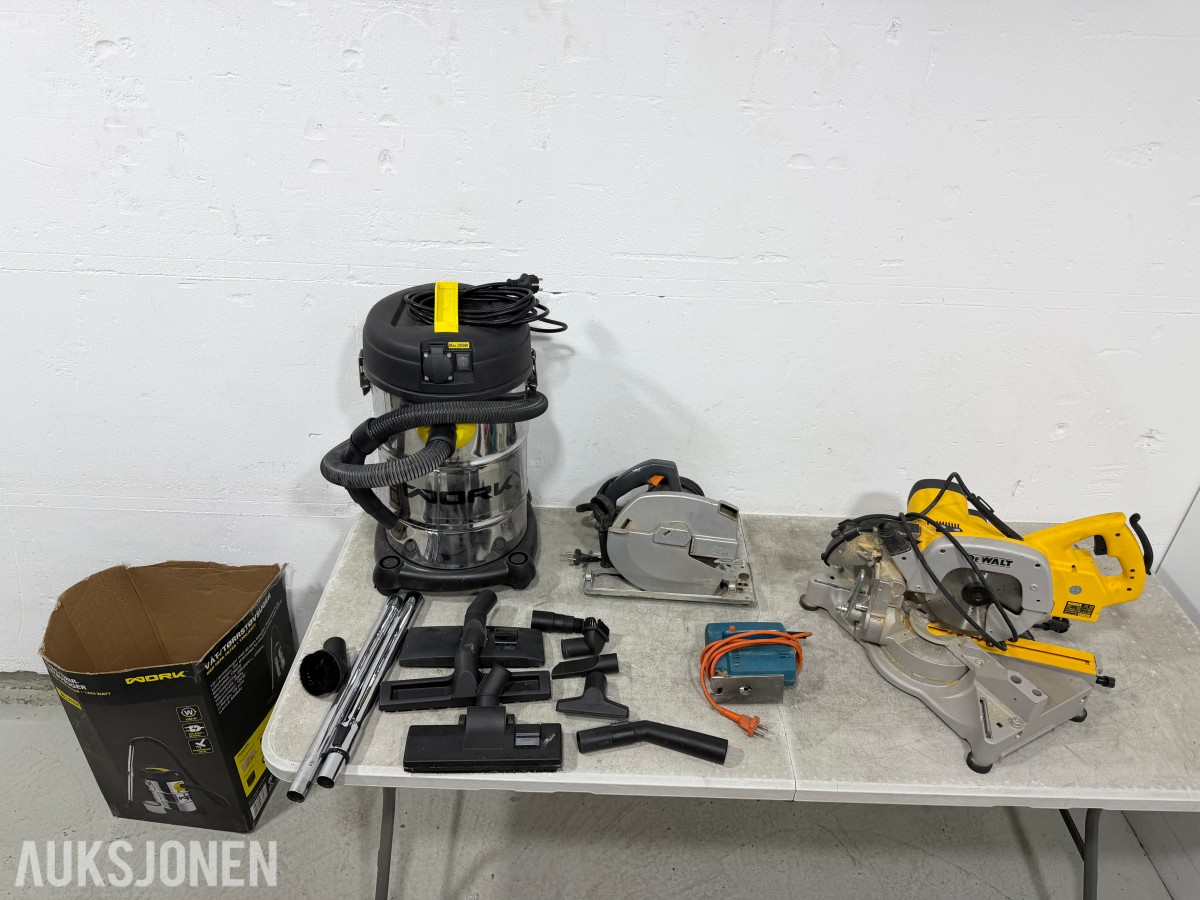 Parti med elektriske verktøy – DeWalt, ELU, WORK og Black & Decker