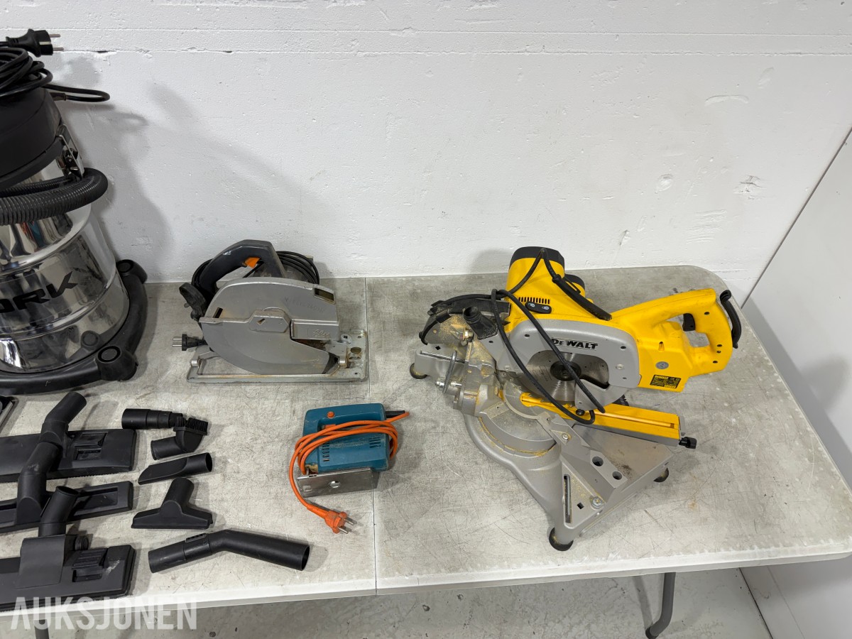 Parti med elektriske verktøy – DeWalt, ELU, WORK og Black & Decker