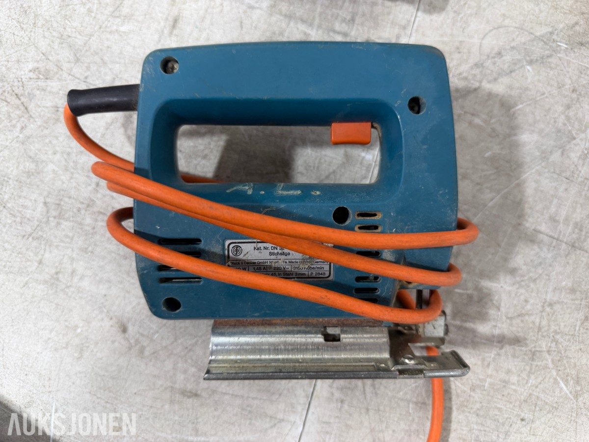 Parti med elektriske verktøy – DeWalt, ELU, WORK og Black & Decker