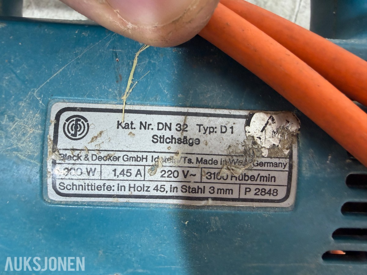 Parti med elektriske verktøy – DeWalt, ELU, WORK og Black & Decker