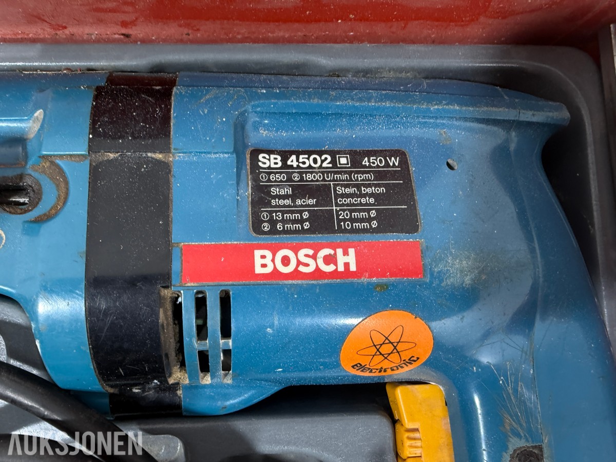 Parti med elektriske håndverktøy – Bosch, Black & Decker, FEIN, Hazet m.fl.