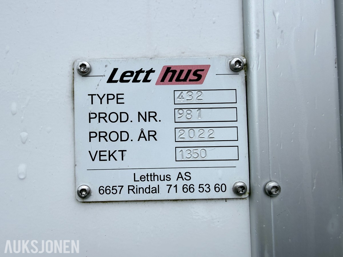 2022 Letthus 432 mobil brakke/ mannskapsvogn