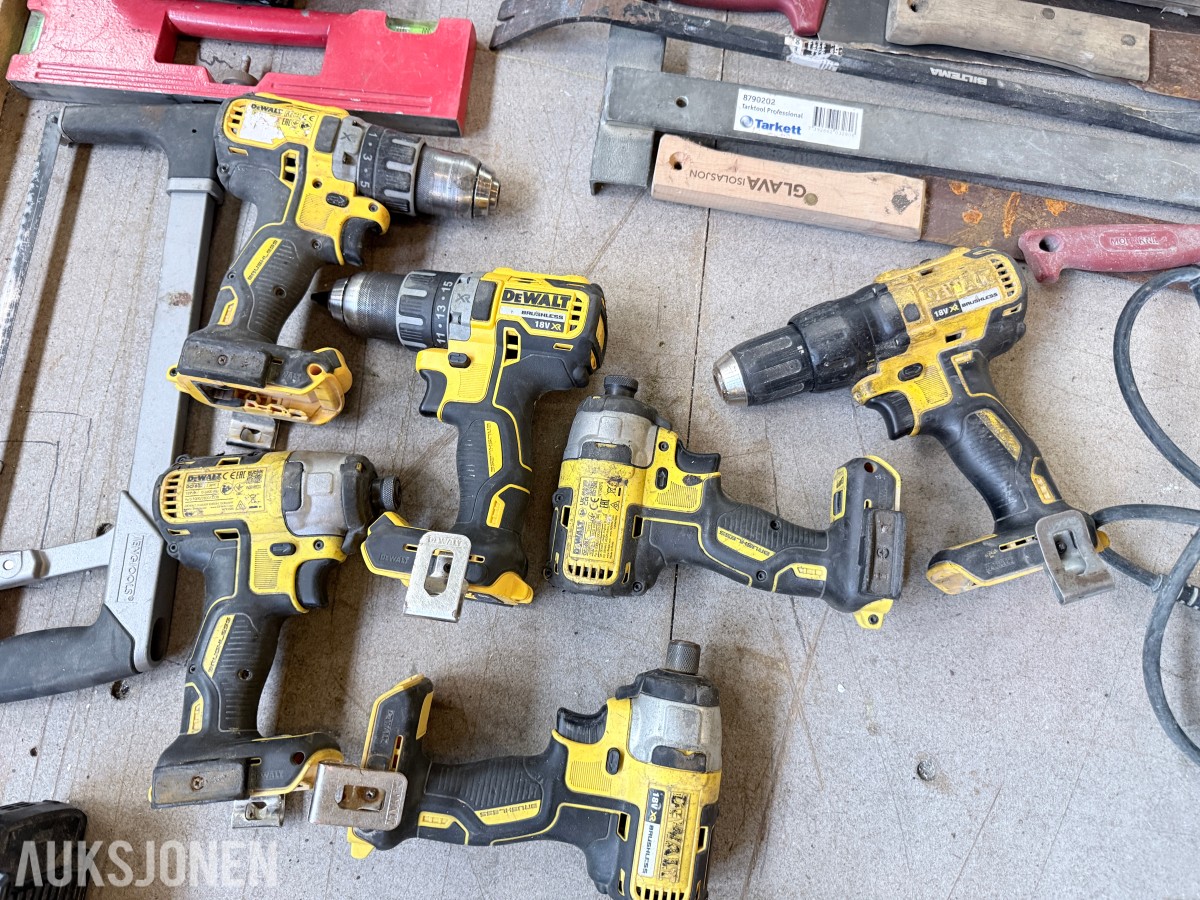 Verktøypakke / parti med DeWalt, Hitachi, Makita m.m. – selges samlet