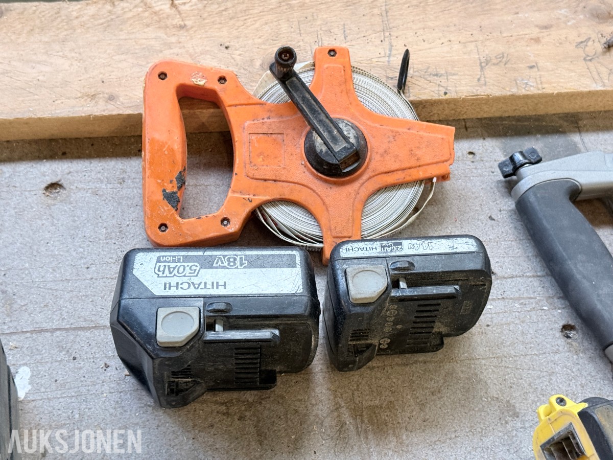 Verktøypakke / parti med DeWalt, Hitachi, Makita m.m. – selges samlet