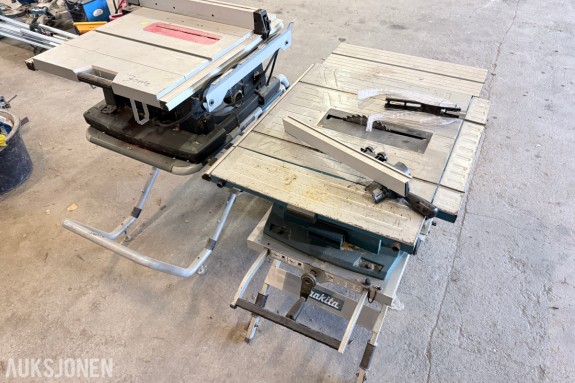 2 stk. bordsager – Bosch GTS 10 XC Professional og Makita MLT100 med stativ