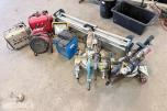 Diverse verktøy og byggutstyr – Bosch, Makita, varmevifter, kompressor m.m.