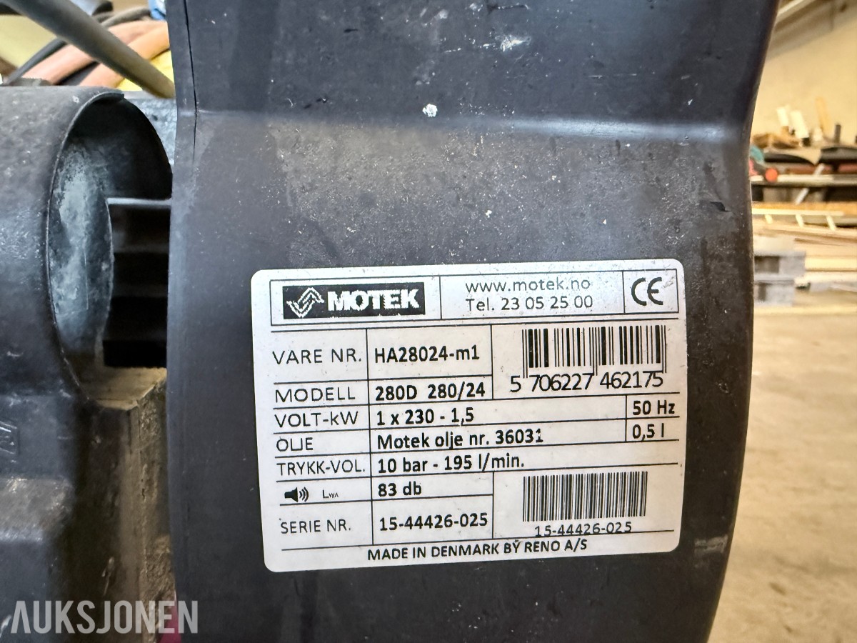 2024 Kärcher 280D høytrykkspyler + Motek HA280 kompressor
