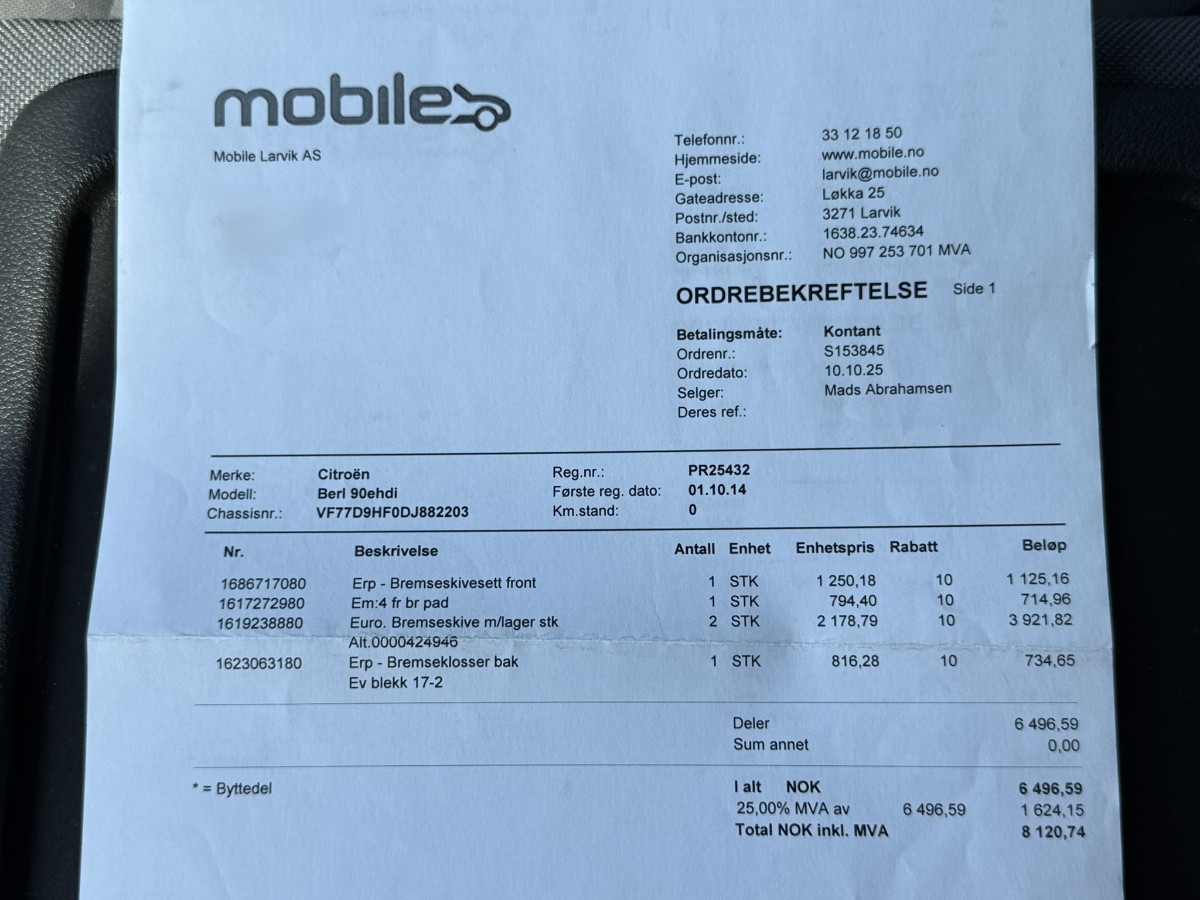 2014 Citroen BERLINGO 1.6-90 D Manuell - Hengerfeste -  159719 km