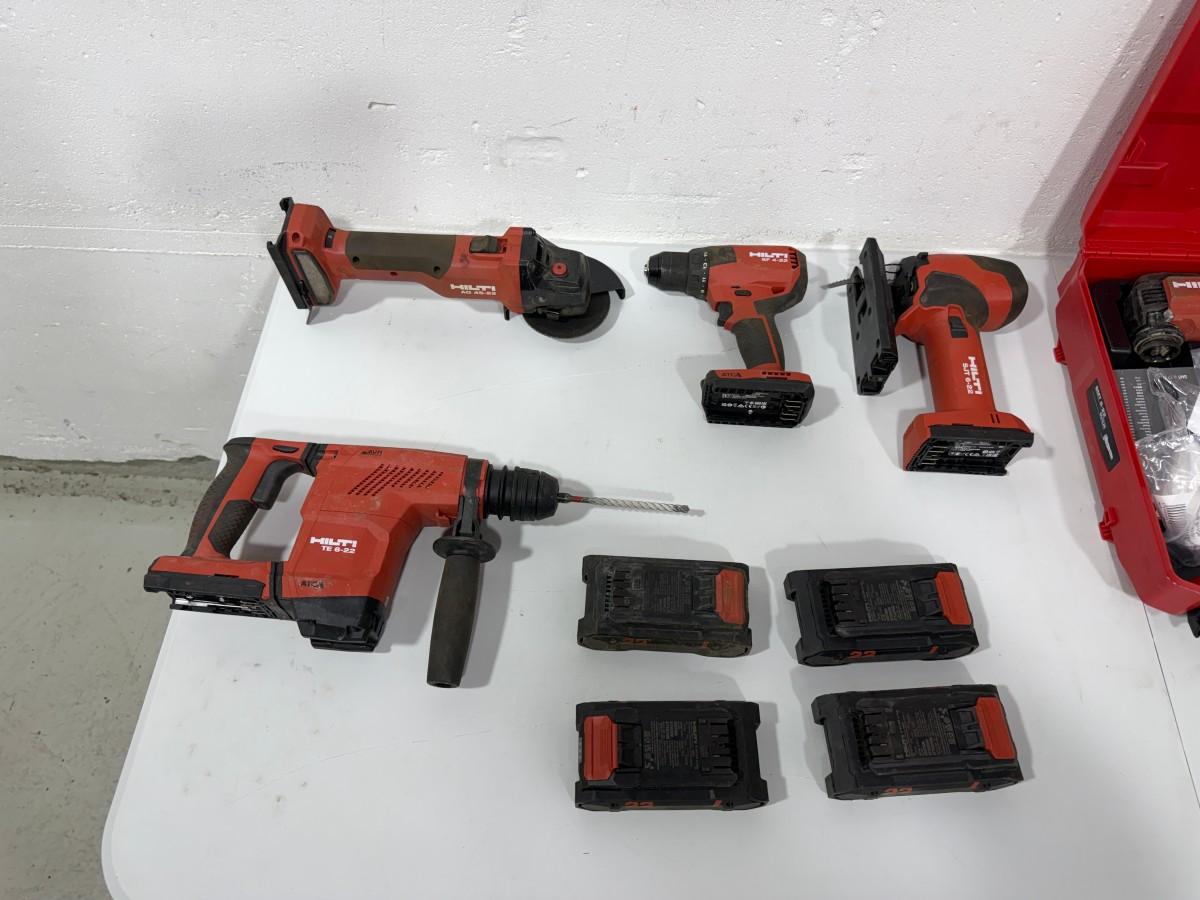 Hilti Nuron 22V verktøypakke - 5 maskiner og 4 batterier