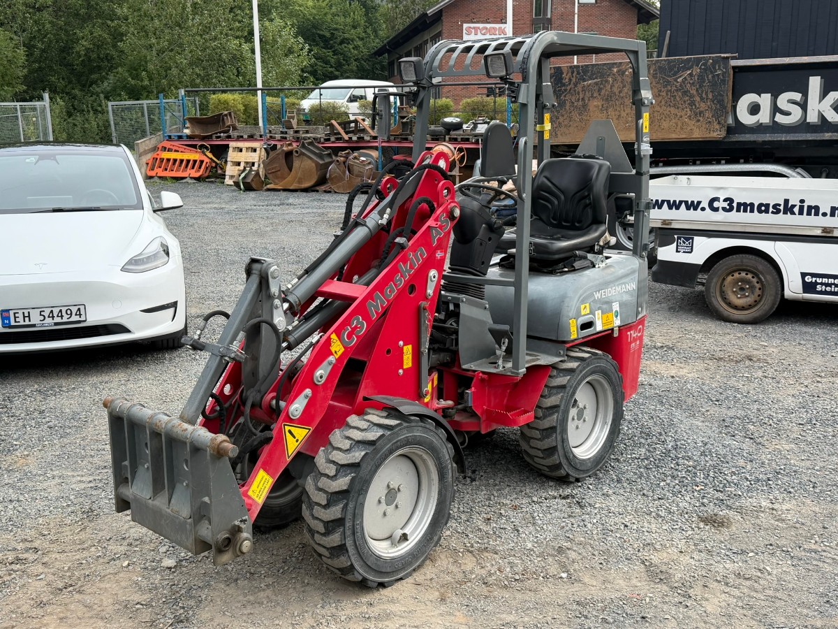 2019 Weidemann 1140 Kompaktlaster med skuffe, pallegafler og asfaltskuffe