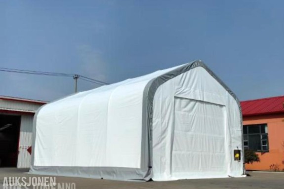 2026 LAGERHALL 111 M2 STORT - MÅL 18,24x6,10x4,88 M L/B/H - HELT NYTT - MEGET SOLID- DOBBLE STÅLRØR. 206016