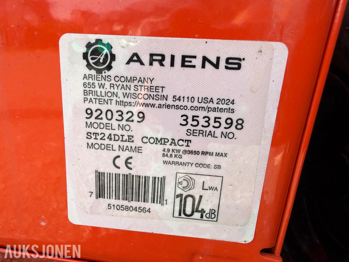 2024 Ariens Compact snøfres lite brukt!