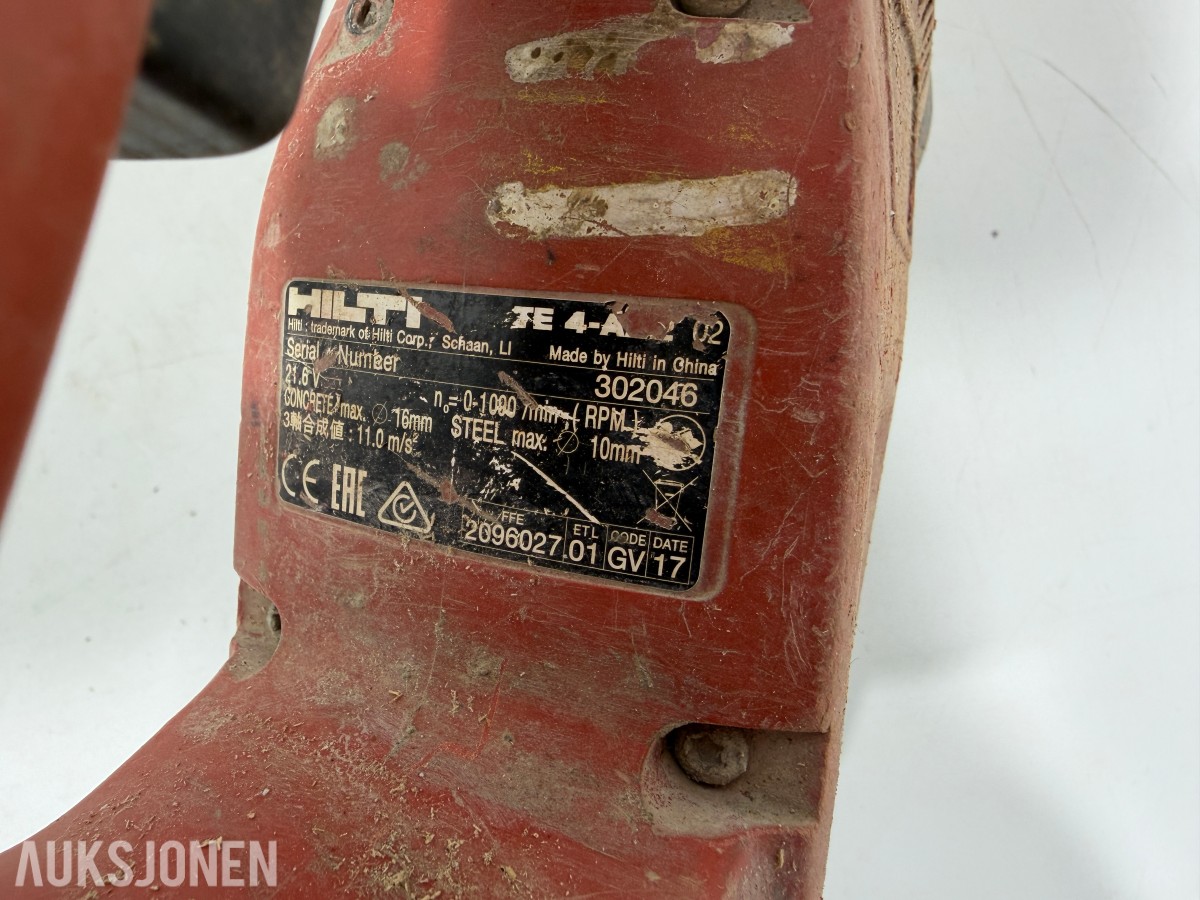 Hilti 22V batteriverktøy - 9 maskiner, 3 batterier og lader