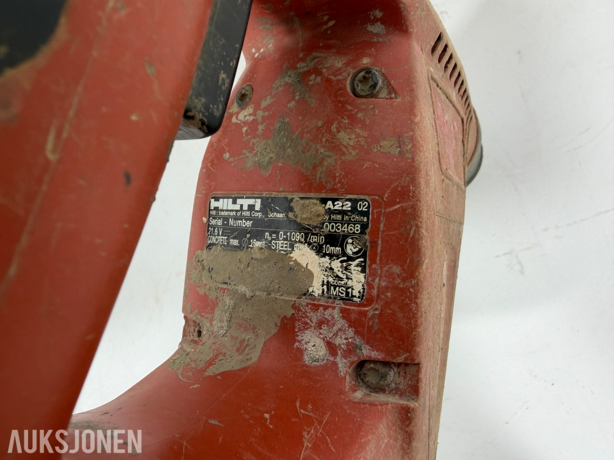 Hilti 22V batteriverktøy - 9 maskiner, 3 batterier og lader