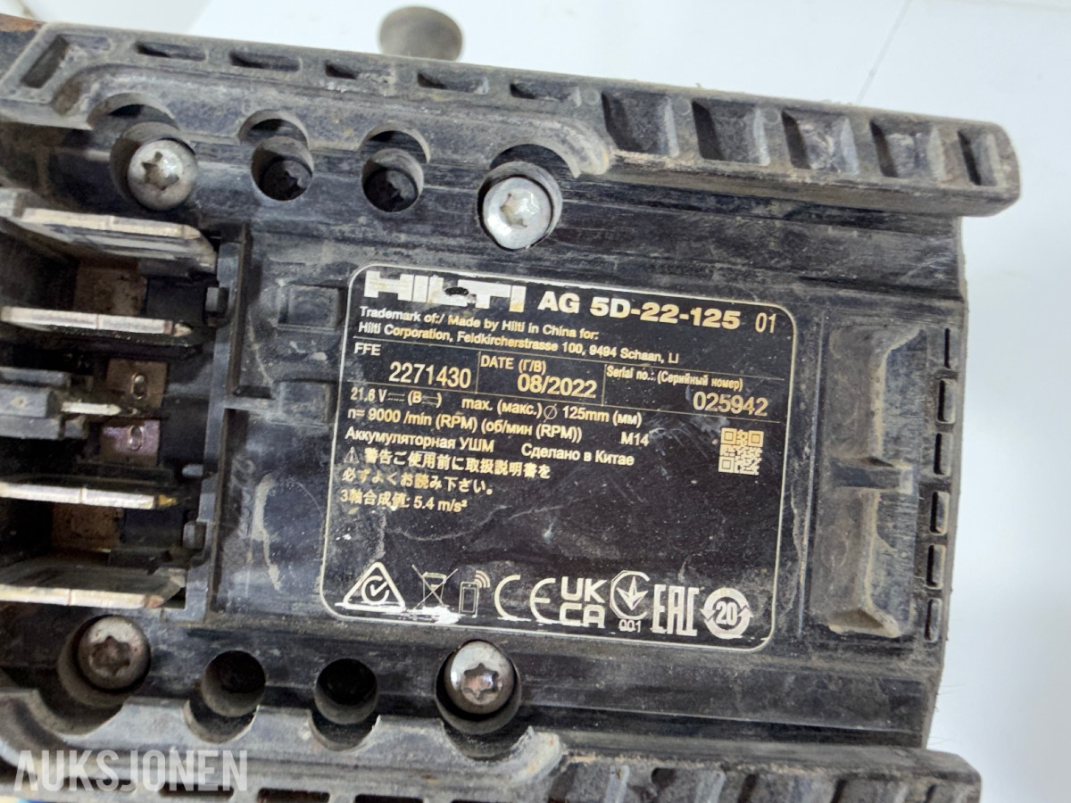Hilti 22V batteriverktøy - 9 maskiner, 3 batterier og lader