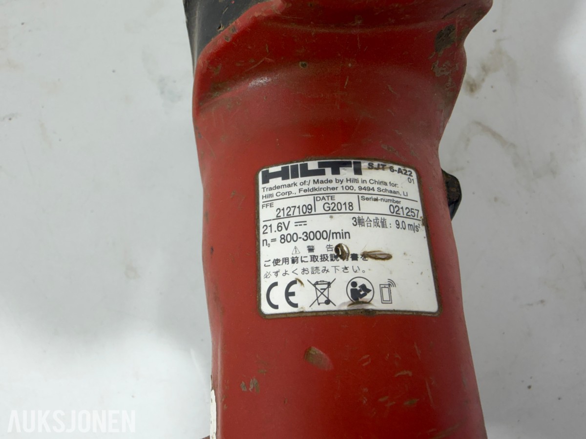 Hilti 22V batteriverktøy - 9 maskiner, 3 batterier og lader