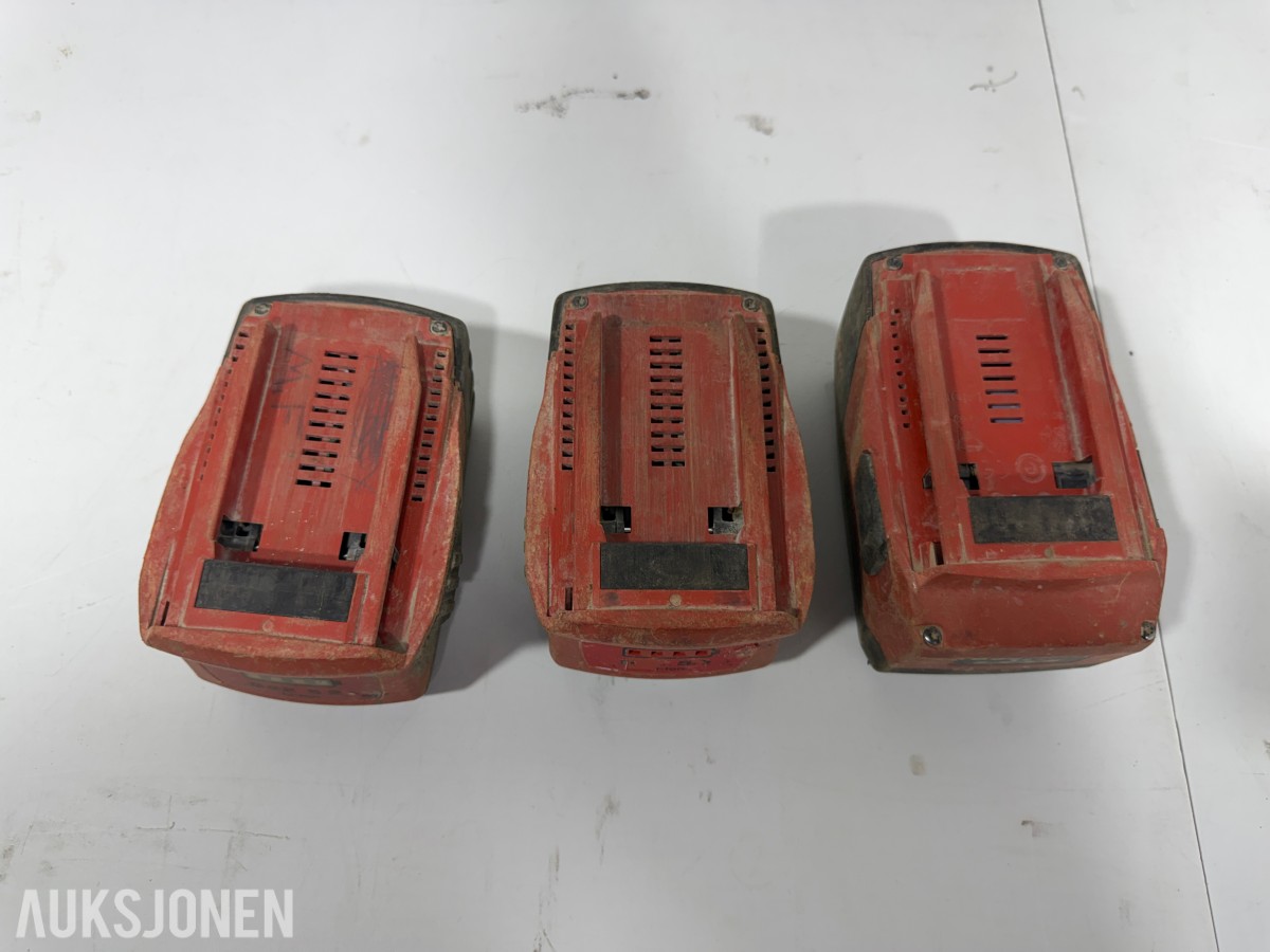 Hilti 22V batteriverktøy - 9 maskiner, 3 batterier og lader
