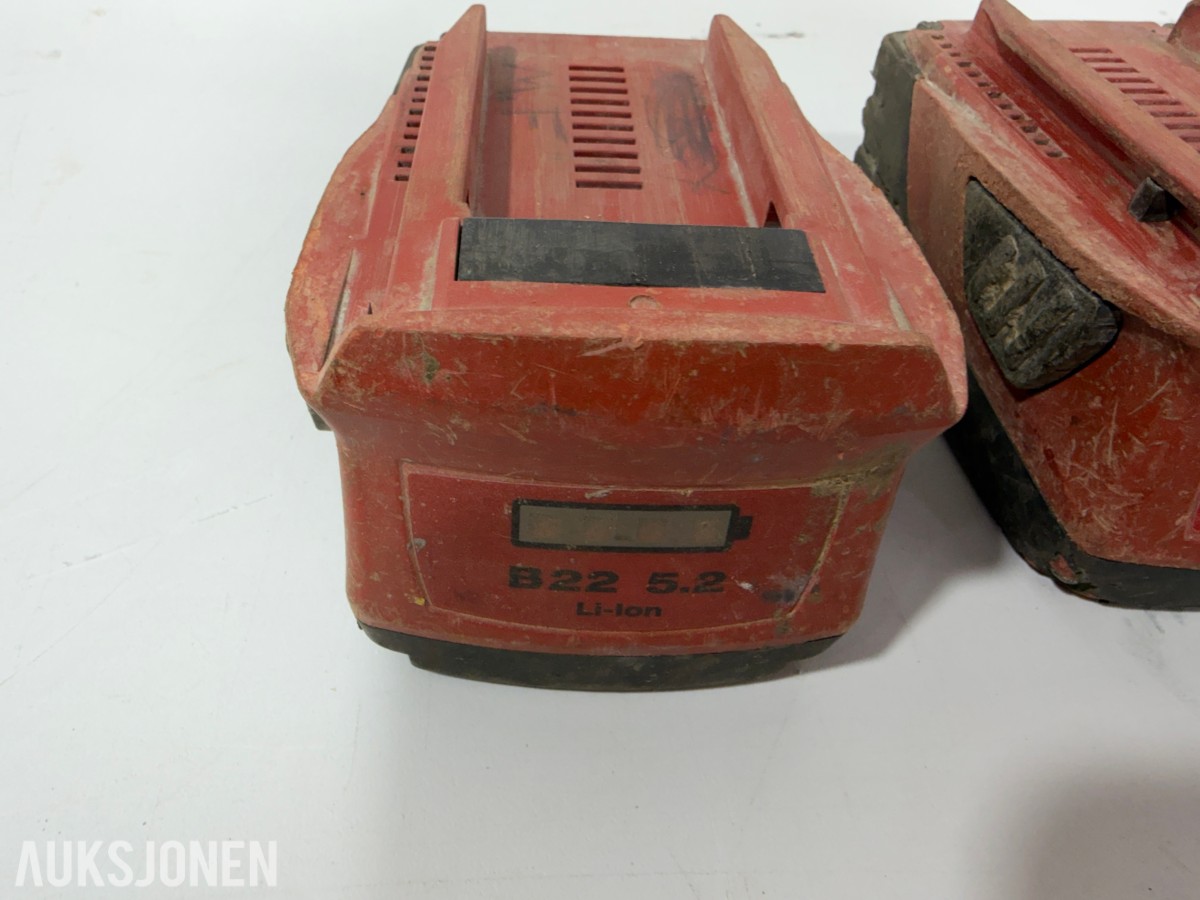 Hilti 22V batteriverktøy - 9 maskiner, 3 batterier og lader