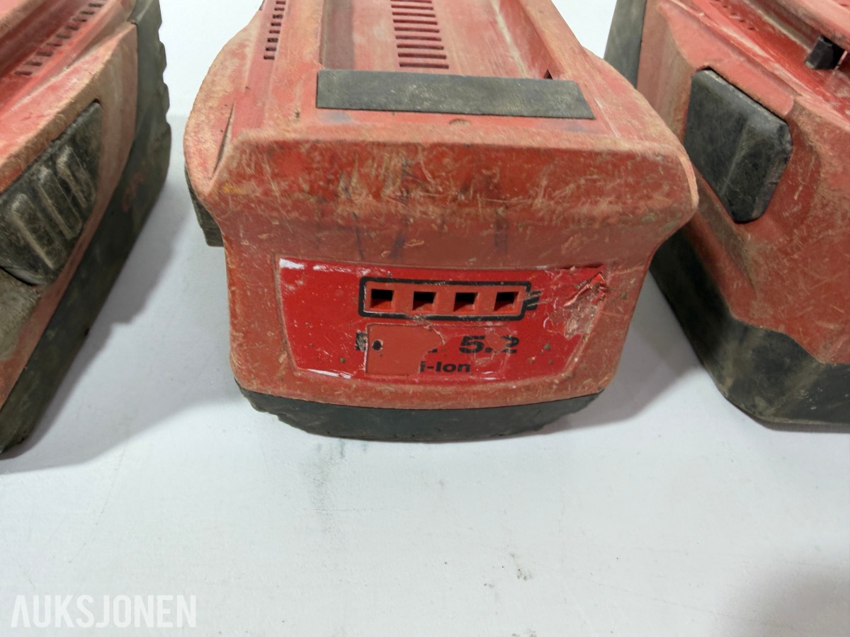 Hilti 22V batteriverktøy - 9 maskiner, 3 batterier og lader