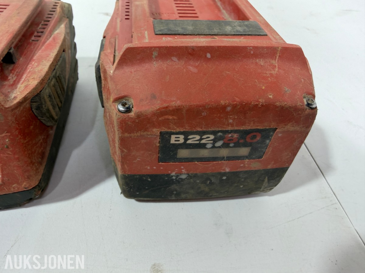 Hilti 22V batteriverktøy - 9 maskiner, 3 batterier og lader