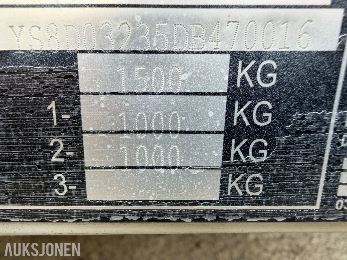 Sävsjösläpet skaphenger, 870 kg nyttelast